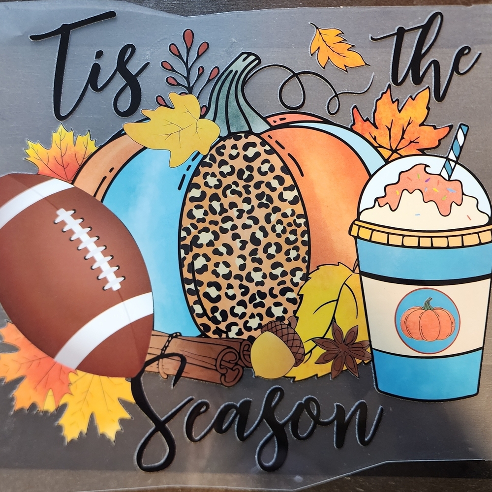 Fall Pumpkin and Football Graphic Sticker